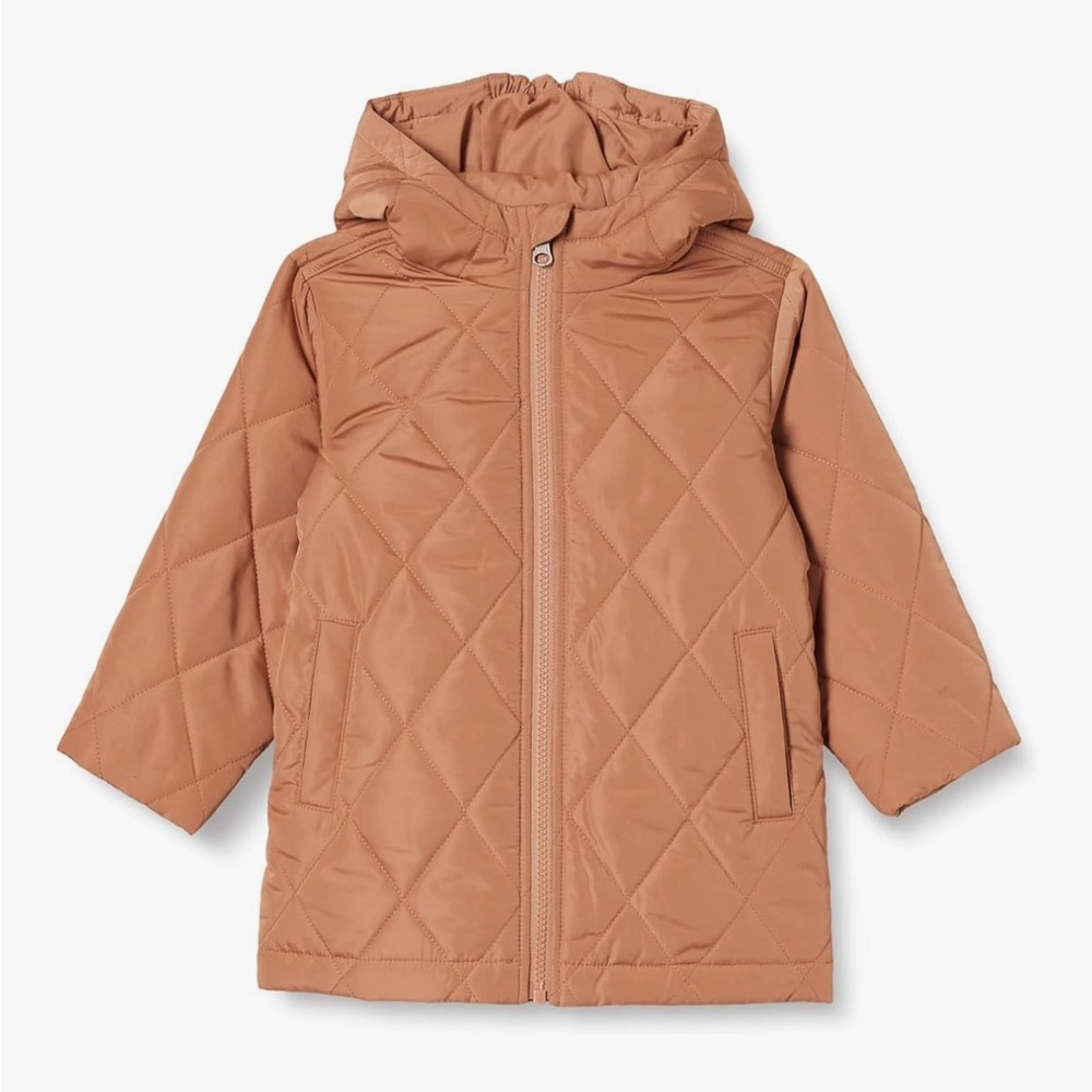 Amazon Essentials Kids Unisex Tan Quilted Jacket NWT Small 6/7